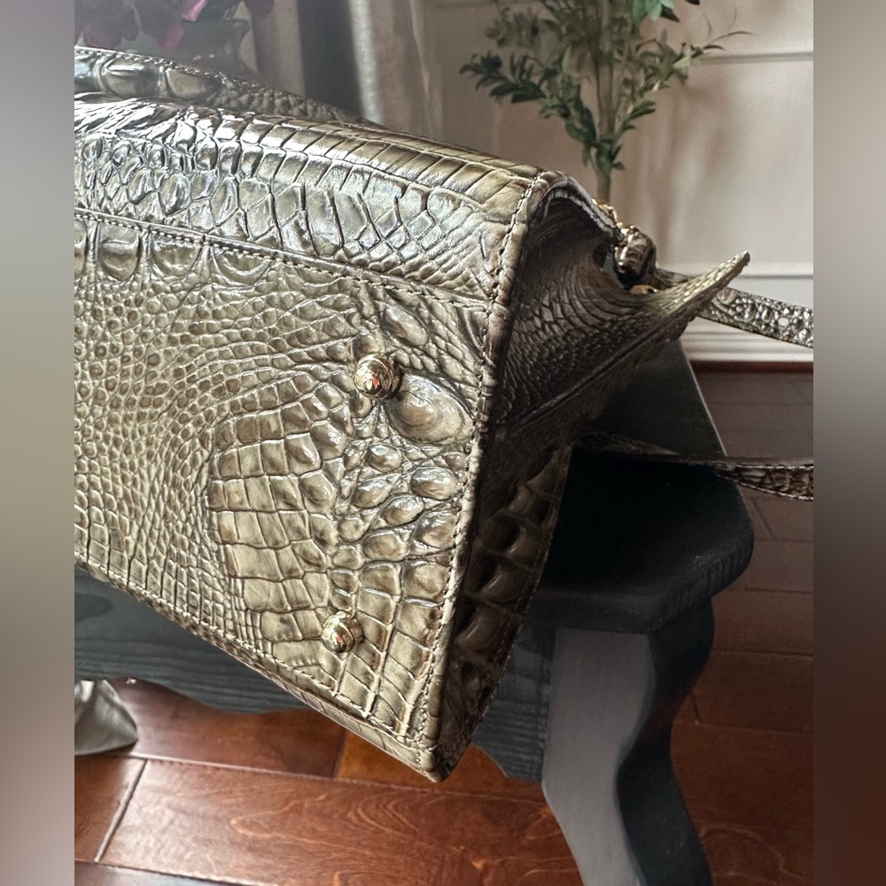 Brahmin Priscilla Satchel Forest Melbourne - RARE - 2 Eye Medallions - Picture 11 of 15